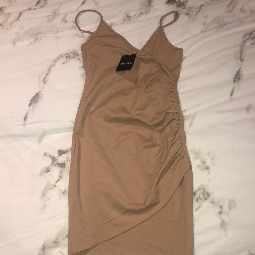 Nude/beige mini bodycon dress